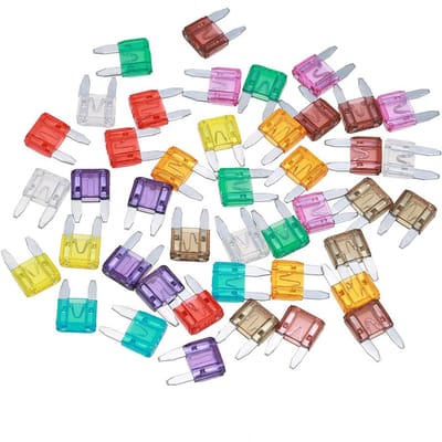 100 pièces Mini fusibles à lame Auto voiture camion assortiment fusible Kit 3A 5A 7.5A 10A 15A 20A 25A 30A 35A blue
