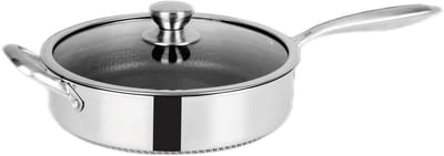 Cheffinger Hapjespan met Deksel - 28cm - RVS - Honingraat - Inductie