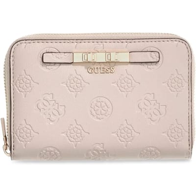 GUESS portemonnee Carmella SLG Medium Zip Around Wallet Bone Logo crème
