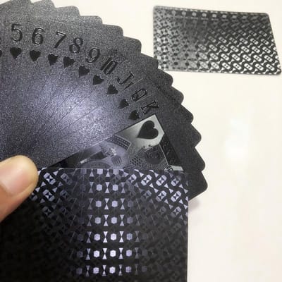 Compleet Zwarte speelkaarten - Poker kaarten - verstevigd en waterproof