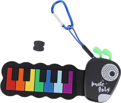 Mini Vingerpiano - Draagbaar Toetsenbord - Muziek Leren - Opvouwbaar Siliconen - 16 x 7.5 cm