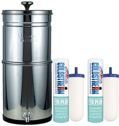 Pure Filters Home RVS Waterfilter - 9 liter - inclusief 2 Coldstream FTO PLUS filters