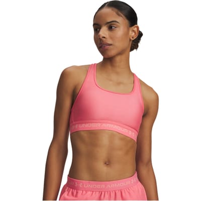Under Armour Crossback Mid Bra-PNK Dames Sportbeha - Bittersweet Roze - Posh Roze