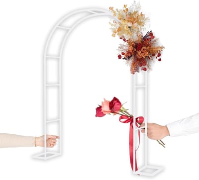 Bruiloftsboog - Metalen standaard - Tuin decoratie - Eenvoudige montage - Tot 370 cm breed - Zwart