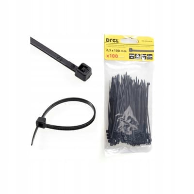 Zwarte kabelbinders 2,5x150mm nylon 100 stuks