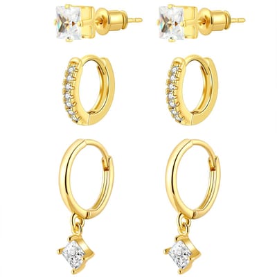 oorbellenset - zilveren oorbellen voor dames 3 stuks oorbellen sets voor meervoudige piercings meisjes verjaardagscadeaus zacht juweel voor vriendin vrouw moeder kerstkousenvulling