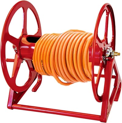 Metalen Tuinslanghaspel - Slangopberger Handzwengel - Efficiënt Slang Beheer - Robuust Stalen Frame - Tot 200m Slang - Zwart