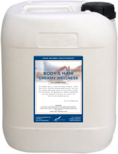Body & hair Creamy Wellness 10 Liter - navulling - 2 in 1 voor lichaam en haar.
