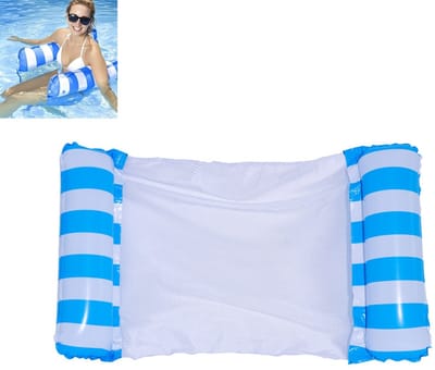 1 stuk - Opblaasbare waterhangmat - 4-in-1 drijvende waterligstoel - Zwembadmatras voor volwassenen - Multifunctionele opblaasbare ligstoel - Watermatras met pomp - Opvouwbare ligstoel met rugleuning - Geschikt voor zwembadfeestjes en zomerse meren