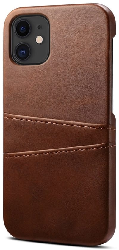 geschikt voor iPhone 14 Pro Max Pashouder Hoesje Leer - Telefoonhoesje van kunstleer met vakjes voor pasjes geschikt voor iPhone 14 Pro Max - Mobiq Leather Snap On Wallet hoesje geschikt voor iPhone 14 Pro Max donkerbruin