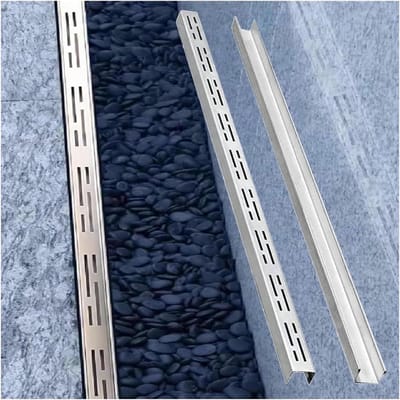 Afvoergoot RVS - Goot Afvoerset - Water Afvoeren - Naadloos Verbinding - 100x5x3 cm - Zilver