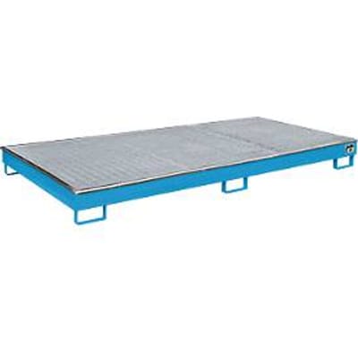 Bauer legbordbak RW-GR 2700-1 PE, met PE inzet en rooster, L 2665 x B 1315 x H 210 mm, gelakt, lichtblauw RAL 5012