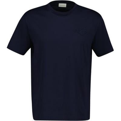 Gant T-Shirt Tonal Shield Short Sleeve Crew Neck Avond Blauw / male