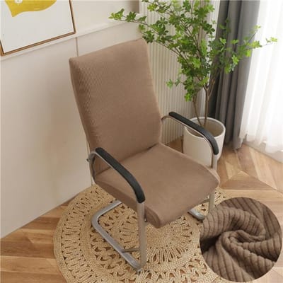 Housse pour chaise d'ordinateur résistant à la poussière Jacquard chaise De bureau housse élastique pour fauteuil De maison 1pc Sillas De Oficina S gray