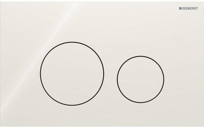 Geberit Sigma40 bedieningsplaat - 2-toets spoeling - extra dun - ronde knoppen - glas - glans zandgrijs (beige)