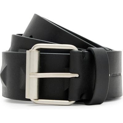 AllSaints Stevie Stud Belt Black/antq Nickel Maat: XS | Riemen Outlet | Dames | Zwart
