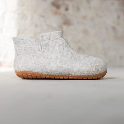 Vilten Hoge Dames Pantoffel Jado - Lichtgrijs - Maat 36 - Harde Zool