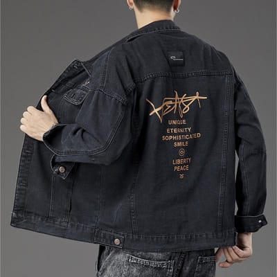 Nieuwe Jeans Jas Heren Losse Kraag Top Herfst en Winter Jas Denim XL