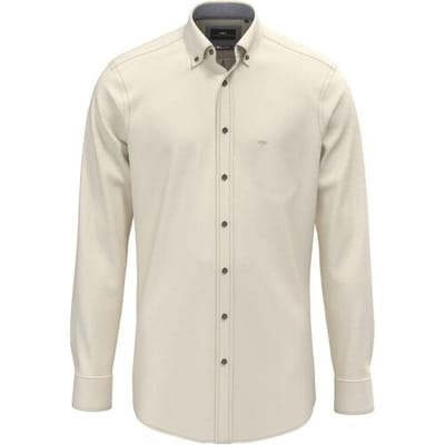 Fynch-Hatton Overhemd Herringbone Flanel Button-Down Beige / male