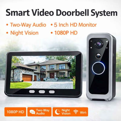 Video Camera intercom | Wifi | App bediening | Batterij | Beweging | Tuya | Zilver