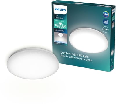 Philips Moire Plafondlamp - Glittereffect - Koelwit licht: 4000K - Diameter: 32 cm - 17W - Rond - Wit