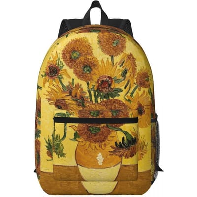 Vincent Van Gogh Zonnebloemen Zonnebloemen Student Rugzak Schooltas Wandel Reizen Dagrugzak voor Mannen Vrouwen Boekentas Schoudertassen One Size yellow