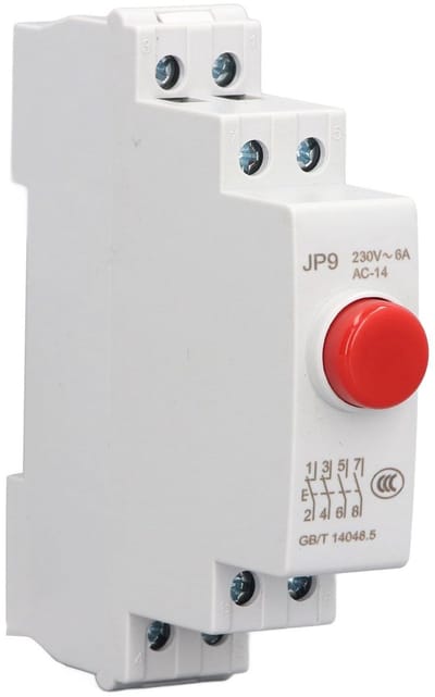 Dailygoody - Din Rail-drukknop - Drukknopschakelaar - Compact en ruimtebesparend - Rood - Voor elektrische lijnbediening - Geschikt voor AC 230V - Mod