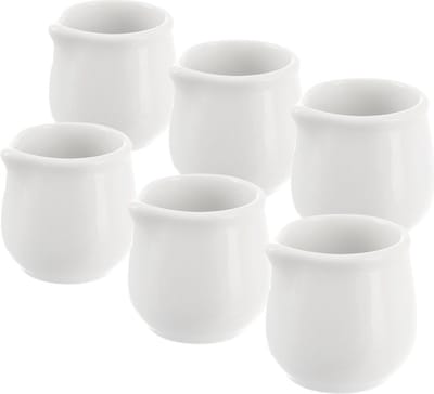 Melkkan Porselein Wit MONA 4x4 cm, 20 ml 6 stuks - Melkkannetje