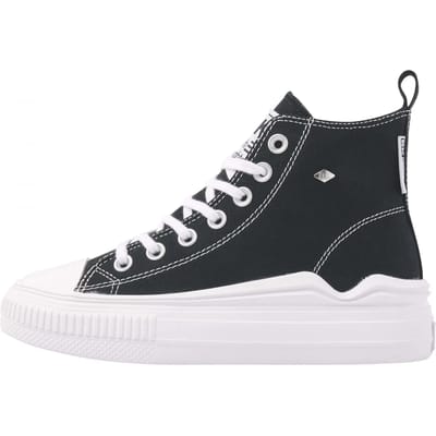 British Knights - Kaya Flow Mid Dames Sneakers Hoog - Maat 36 - Zwart - Katoen - Vrouwen Schoenen