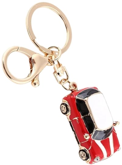 JHUBERS- Sleutelhanger Mini - Autosleutelhanger van metaal - Sleutelhanger voor mannen/vrouwen - Cadeau voor verjaardag/Kerst - Accessoire met kristal - Formaat 3 x 4,7 cm