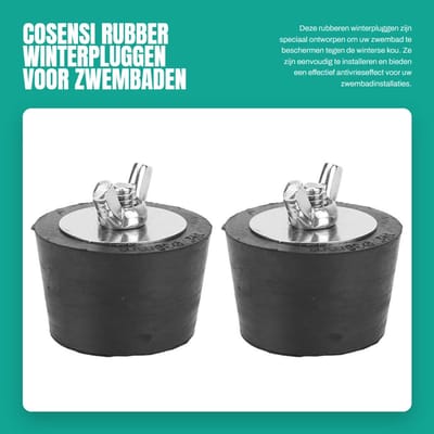 Dailygoods- Winterplug Rubber - 2 Stuks - Pijpplug voor Zwembad - Antivries Effect - Multifunctioneel - Geschikt voor 38mm/1,5" Leidingen
