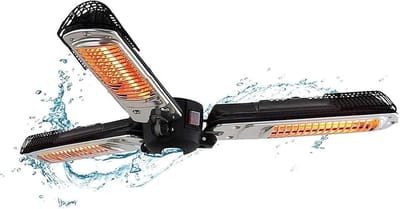 Elektrische Warmtestraler - Terrasverwarmer Buiten - Buiten Genieten - Waterdichte Constructie - 2000 Watt - Zwart