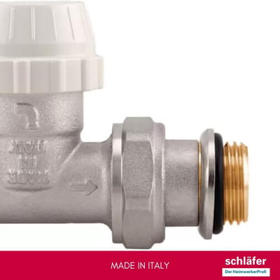 Recht Thermostaatkraan DN15 - 1/2 Inch - Voor Radiatoren met M30x1.5 Aansluiting en Voorinstelling