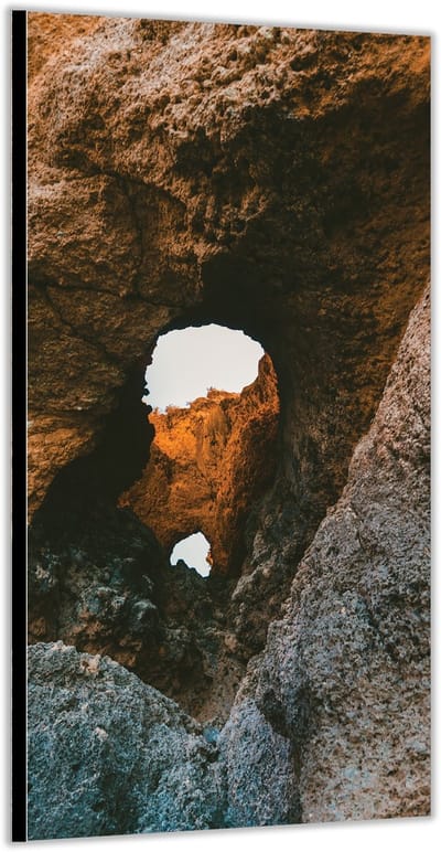 Dibond –Rotsen met Openingen– 100x200cm Foto op Aluminium (Met Ophangsysteem)