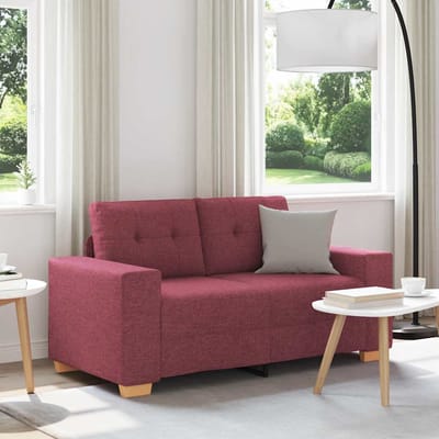 vidaXL - Loveseat - Bank - Wijnrood - 160x77x82 - cm - Stof
