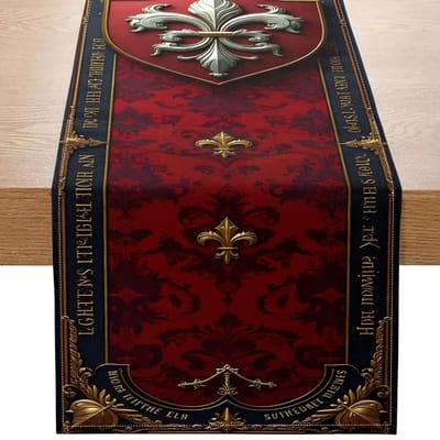 1 stuks beige-bruine patchwork tafelkleed met rood-witte geometrische ruitpatronen. Boerderijstijl, perfect voor binnenkeukens, feesten, restaura 90x33cm brown
