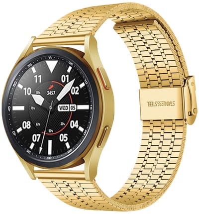 By Qubix - Stalen bandje - Goud - Geschikt voor Xiaomi Redmi Watch 5 Active / Redmi Watch 5 Lite