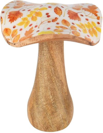 Dekoratief | Paddenstoel 'Autumn Air', hout/email, 13x13x16cm | A258313