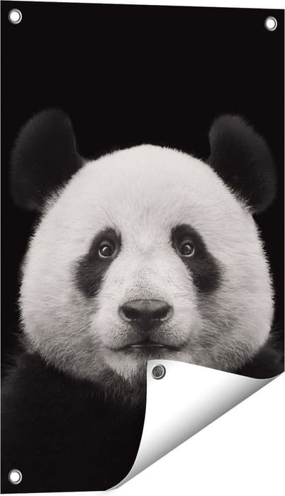 Gards Tuinposter Panda - Pandakop - 40x60 cm - Tuindoek - Tuindecoratie - Wanddecoratie buiten - Tuinschilderij