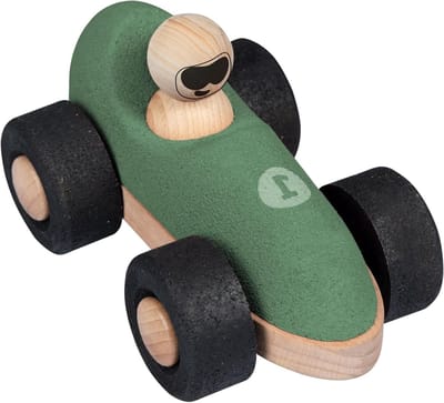 Kurken Loopauto - Schuifauto Speelgoed - Evenwicht Trainen - Zachte Kurkwielen - 10 x 16 x 10 cm - Groen