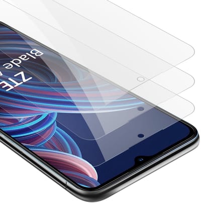 Cadorabo 3x Screenprotector geschikt voor ZTE Blade A72 5G - Beschermende Pantser Film in KRISTALHELDER - Getemperd (Tempered) Display beschermend glas in 9H hardheid met 3D Touch