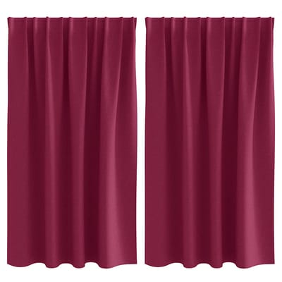vidaXL Zwart-out Gordijnen met Ringen 2 st Wijnrood 140 x 140 cm
