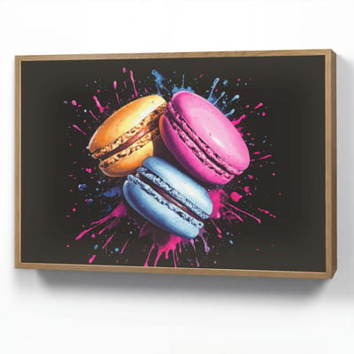 Wandlamp 90x60 cm - Oplaadbaar - Macarons - Dessert - Graffiti - Kleurrijk - Roze - Blauw - Geel - Wandlampen binnen woonkamer - Slaapkamer lamp - Decoratieve nachtlamp - Vloerlamp draadloos