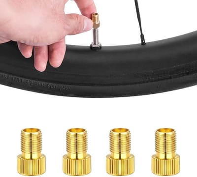 Set van 4 Fietstoebehoren met Ventieladapters - Franse, Schrader en Presta Ventielen voor Fietstires