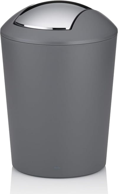 Kleine Vuilnisbak met Swing-deksel 1,7 Liter - Kunststof Prullenbak Grijs