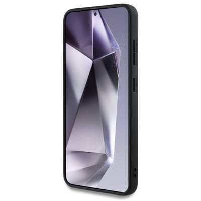 Guess 4G Metal Logo Saffiano Backcover geschikt voor Samsung Galaxy S25 Plus - Zwart