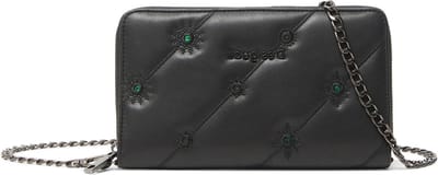 Desigual Portemonnee Schoudertas mobiele telefoon Mone Ojo De Tigre Melisa Long Wallet Black Zwart