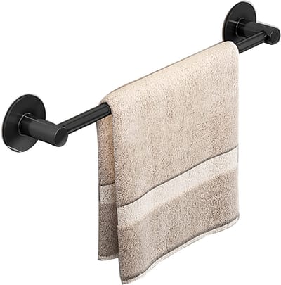 Handdoekenrek, wandmontage aluminium handdoekhouder - ronde handdoekstang rek badkamer of keuken accessoire, enkele handdoekstang voor badkamer (15,7 in/40 cm)