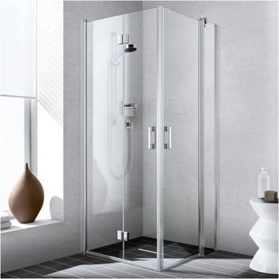Kermi Liga corner entry swing door with fixed part , half part 90 cm right LIEPR090201AK