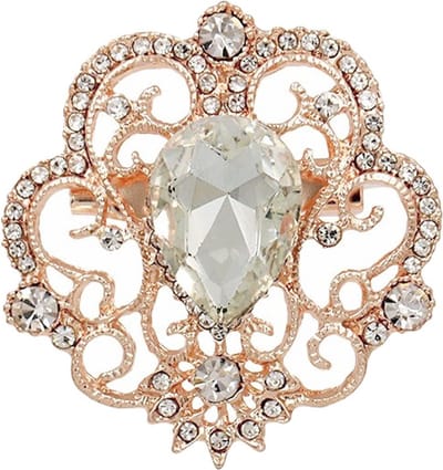 Fako Bijoux® - Broche - Takken Met Parel Anna - 28x44mm - Zilverkleurig